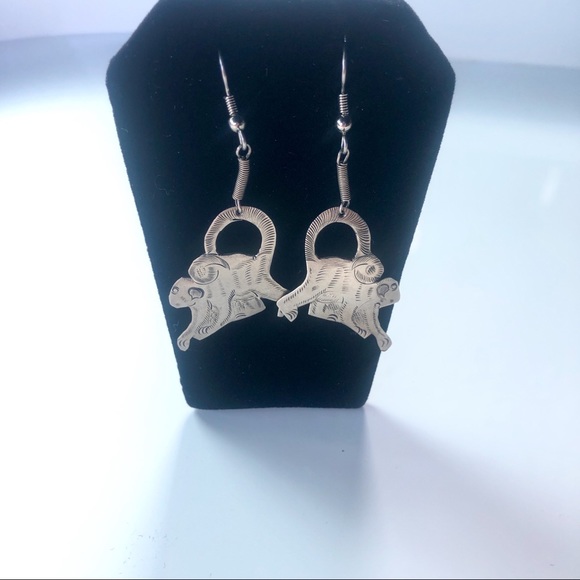 Etched Metal Spider ๐ Monkey ๐ Earrings - Picture 7 of 7